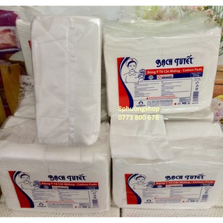 Bông Y Tế Bạch Tuyết Cắt Sẵn 10x10 Gói 250g - Hàng chính hãng Bông Bạch Tuyết