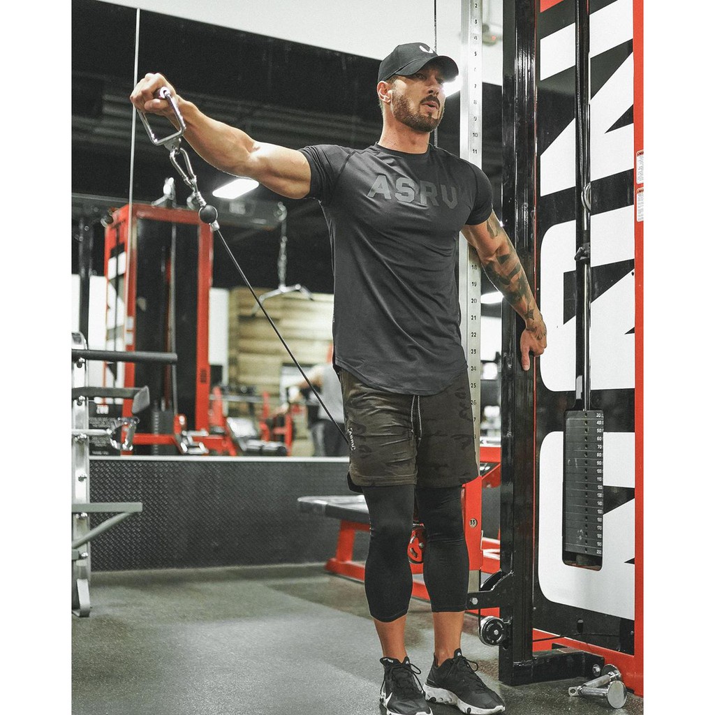 Áo tập gym nam cộc tay ASRV thun lạnh co giãn 4 chiều,áo gym nam siêu mát thấm hút *