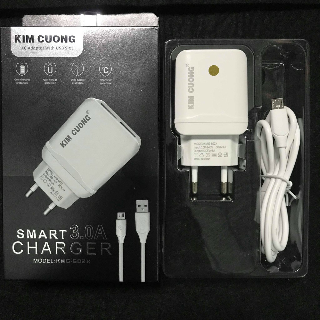 Cốc sạc 2 cổng usb Kim Cương KMG602X