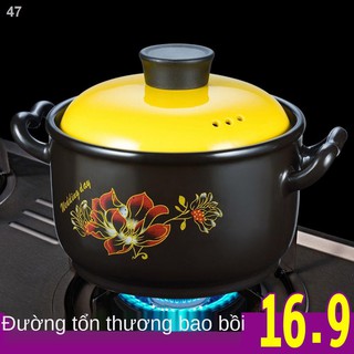 J> Hầm nhiệt độ cao sức khỏe nồi canh gốm sứ nhỏ cháo nấu lửa mở ga đất đá hộ gia đình