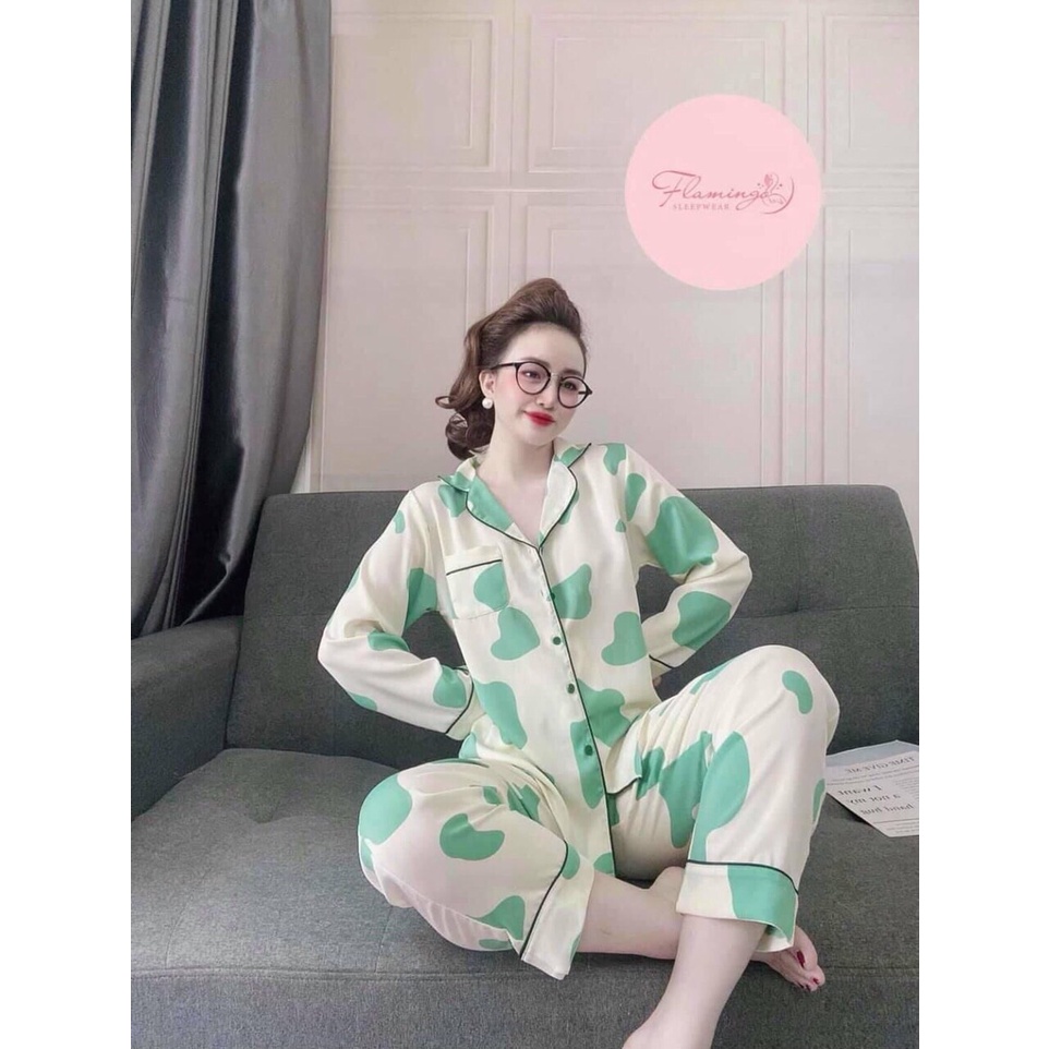 Bộ ngủ dài tay họa tiết loang bò IMODA, chất vài kate thái mềm mịn, thoải mái, họa tiết trẻ trung, đáng yêu | BigBuy360 - bigbuy360.vn
