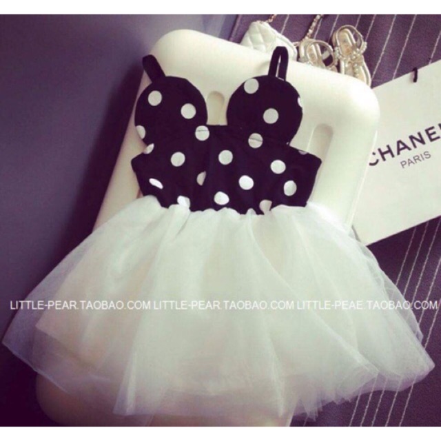 Đầm Mickey chấm bi xoè cho bé gái