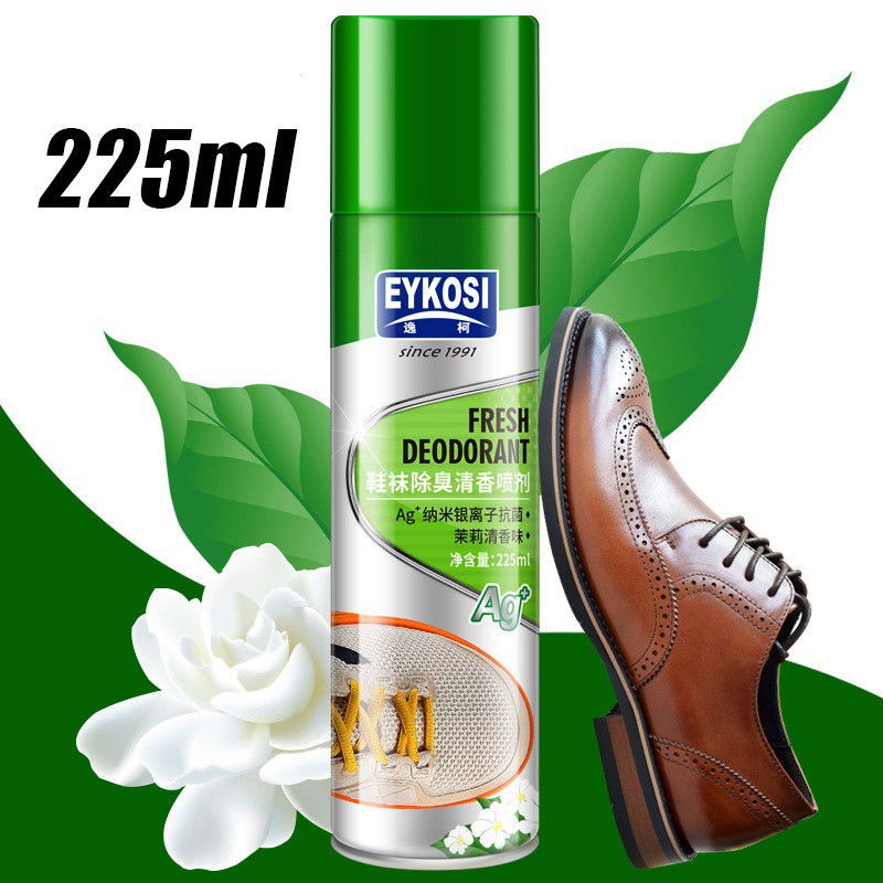 Chai xịt khử mùi giày chính hãng EYKOSI Công nghệ ion bạc +Ag 225ml loại bỏ mùi hôi, kháng khuẩn