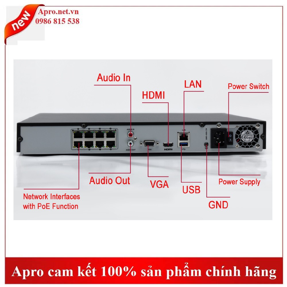 ĐẦU GHI HÌNH CAMERA 8 KÊNH HIKVISION DS-7608NI-K1(B)