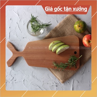 Thớt Gỗ Decor Hình Cá Voi - Thớt gỗ tự nhiên nguyên khối Food Stylist