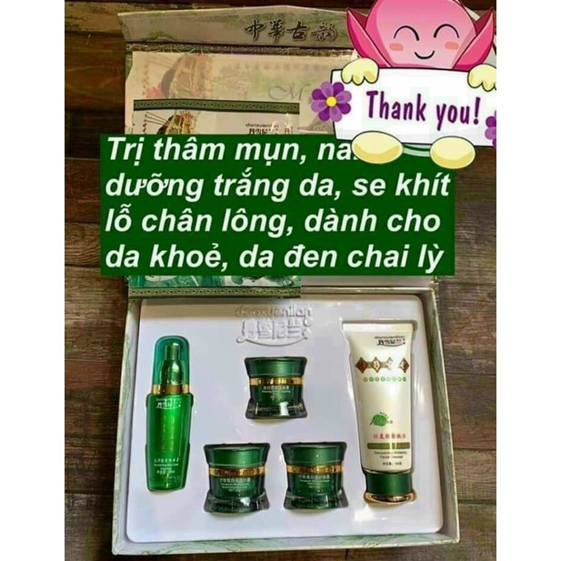 bộ kem hoàng cung xanh cho da mụn chai lì thâm đen sạm