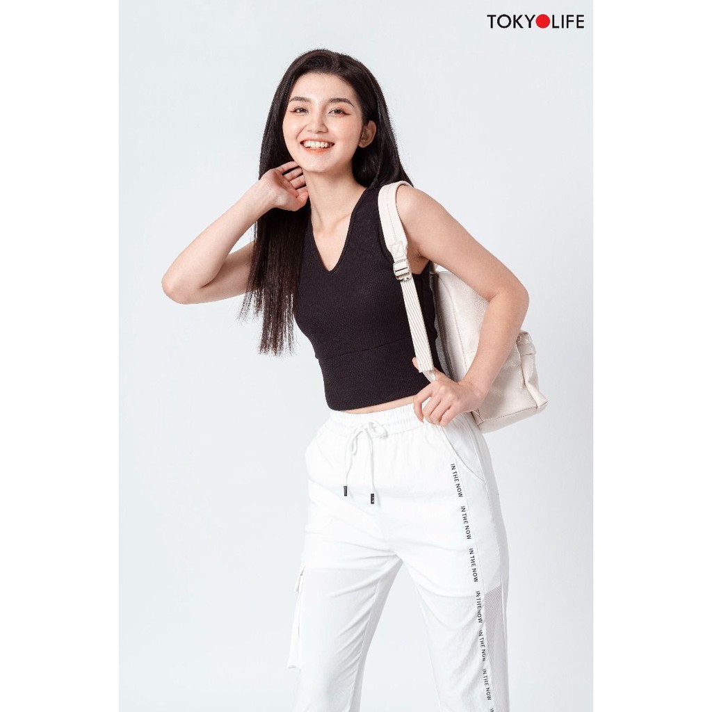 Áo Tanktop Nữ TOKYOLIFE dáng ôm cổ tim sát nách I9TTP506I