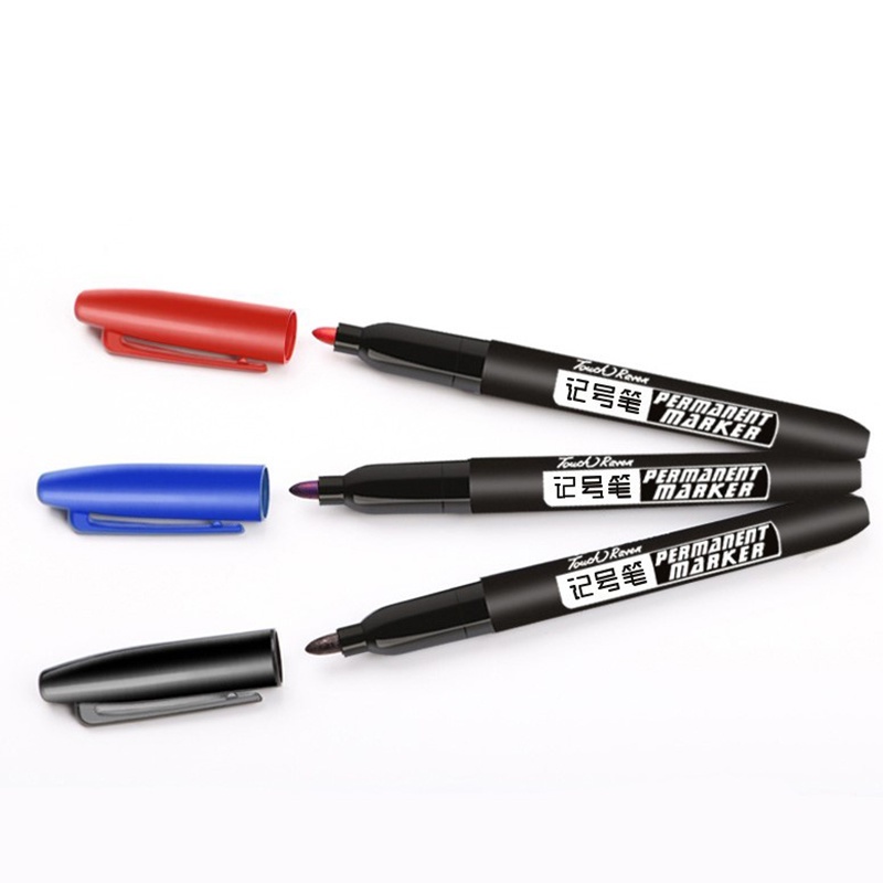 Bút Lông Đánh Dấu Vĩnh Viễn Chống Thấm Nước Dầu Màu Đỏ/Xanh Dương/Đỏ/Xanh Dương Nhanh Khô Dùng Để Đánh Dấu Ký Tên
