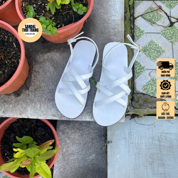 Giày sandal đi học nữ nam quai chéo 4 dây xăng đan học sinh sandal đồng nai giá rẻ