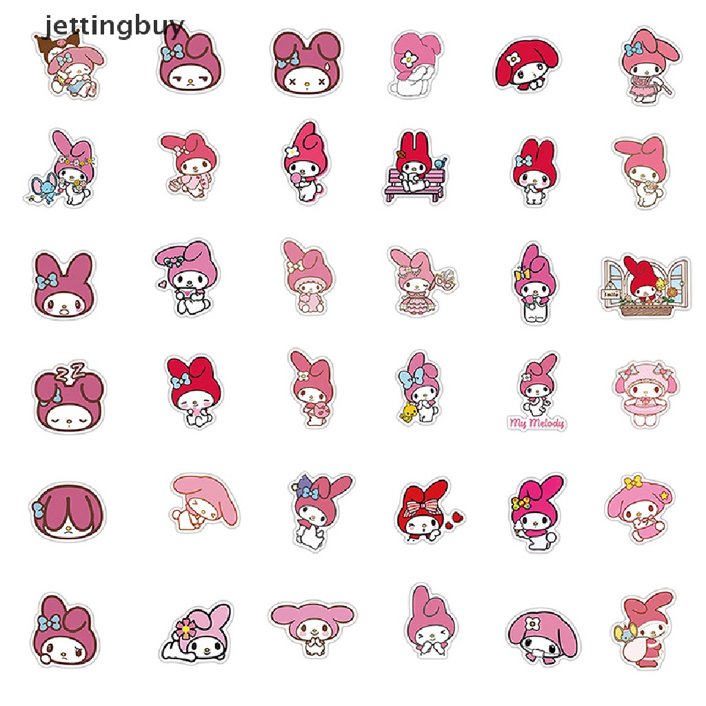 Bộ 100 sticker JETTING họa tiết My Melody dễ thương để trang trí cho laptop/ xe máy/ ván trượt tiện dụng