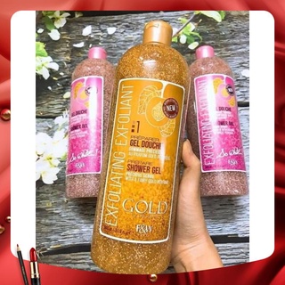 Sữa tắm tẩy da chết, trắng da F&W vàng nội địa Pháp 940ml