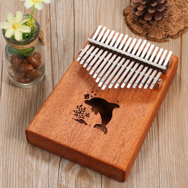 [Giao hỏa tốc] Đàn kalimba 17 phím gỗ nguyên khối Mahagony GECKO000019 cho bạn mới biết chơi