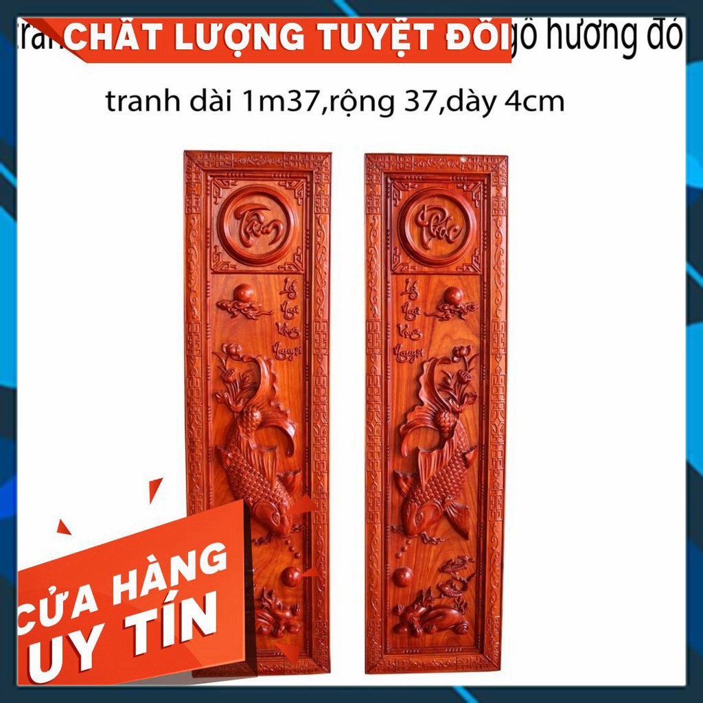 Tranh trang trí gia đình gỗ hương-tranh lý ngư vọng nguyệt-tranh gỗ đẳng cấp