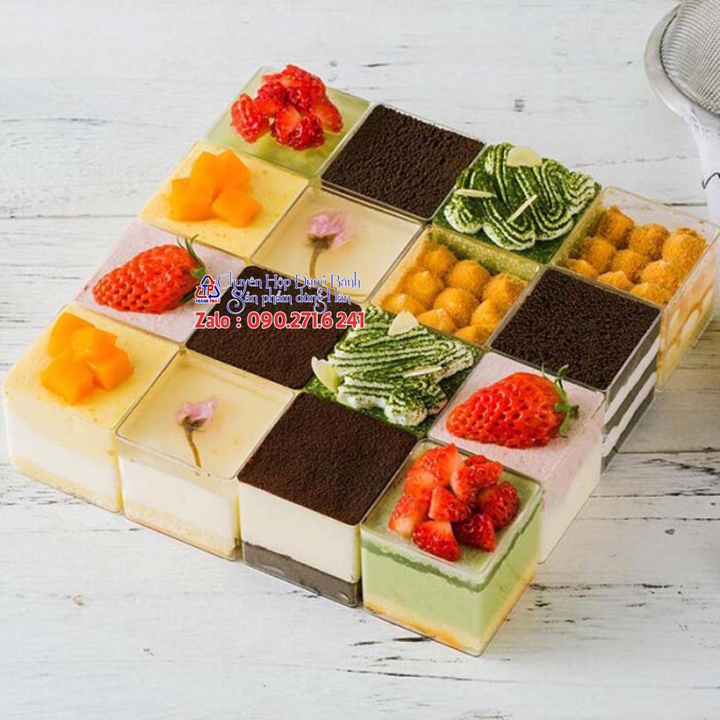 50 Ly tiramisu vuông LC-4248 đựng bánh lạnh tiramisu, mousse, panna cotta