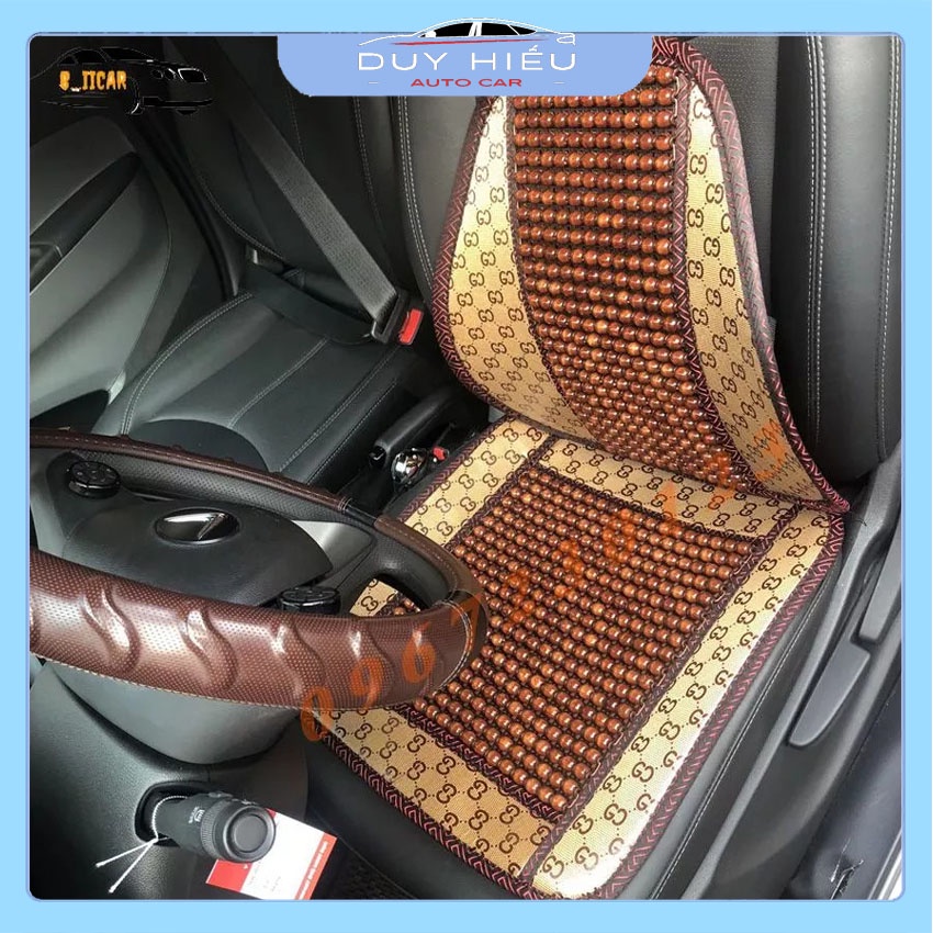 Combo lót ghế hạt kèm cả tựa lưng hạt gỗ cao cấp hàng xuất đẹp