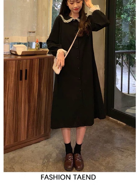 Sẵn - Váy baby doll dáng dài