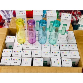 Bình Nước Thủy Tinh Nhiều Màu Dáng Kim Cương Cao Cấp 430ml