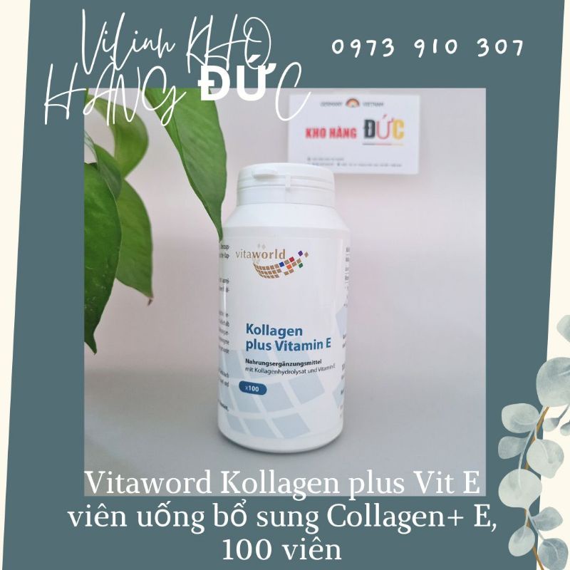 ( Bill ảnh sau) VIÊN UỐNG KOLLAGEN PLUS VITAMIN E VITAWORLD, 100v hàng Đức