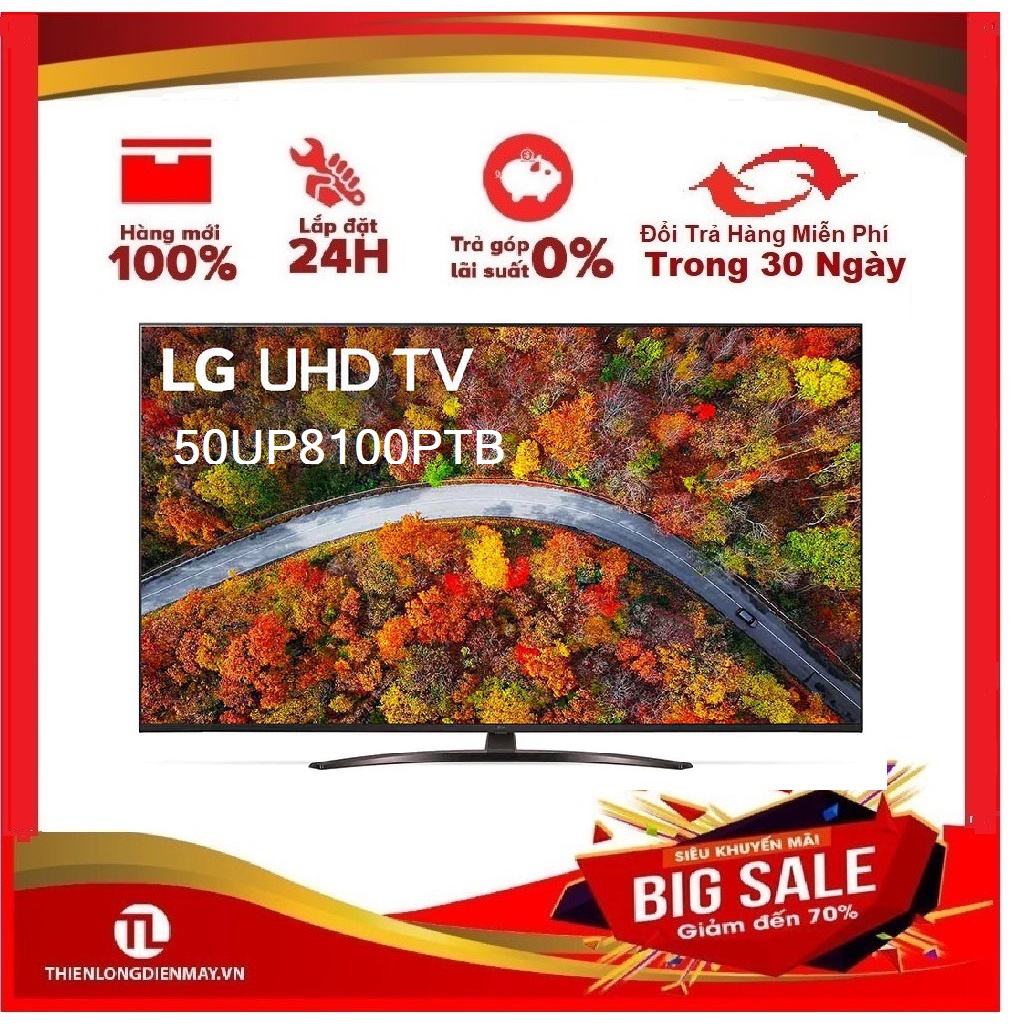 50UP8100PTB - MIỄN PHÍ CÔNG LẮP ĐẶT - Smart Tivi LG 4K 50 inch 50UP8100PTB , Hệ Điều Hành webOS