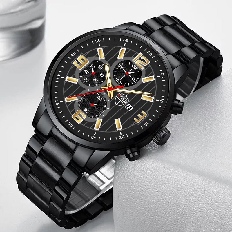 Đồng Hồ Quartz Nam Hiển Thị Ngày Dây Đeo Da Dạ Quang Thời Trang 2022