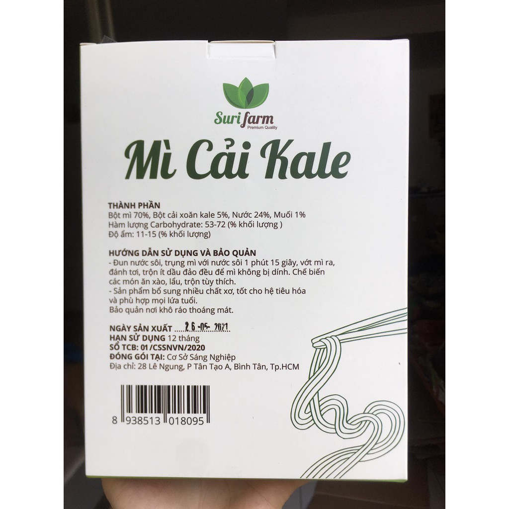 Mì cải Kale hữu cơ Surifarm 400gr/hộp 15 vắt