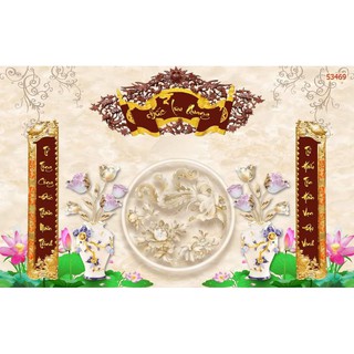 Tranh 3D dán tường trang trí phòng thờ