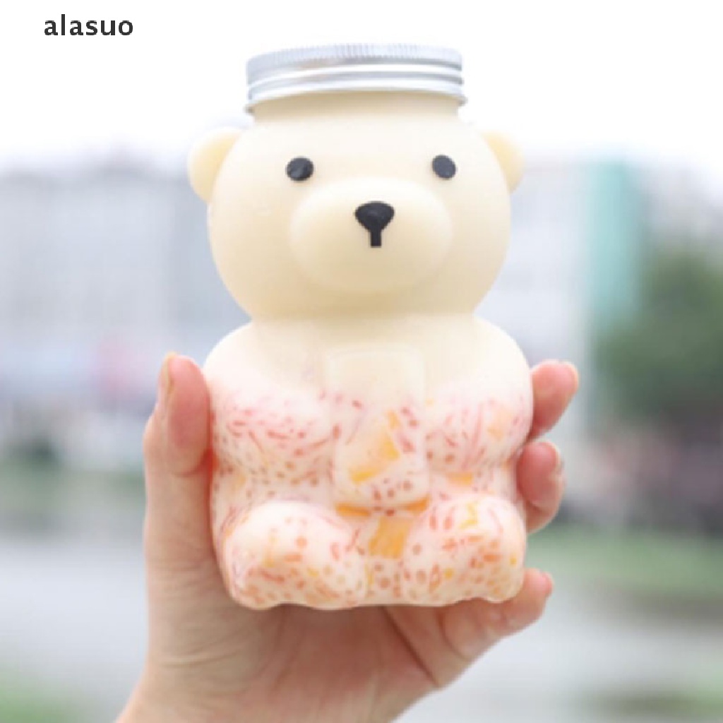 Bình đựng nước bằng nhựa có nắp đậy sức chứa lớn thiết kế gấu hoạt hình đáng yêu dành cho trẻ em