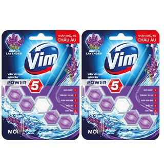 Combo 2 Viên Vệ sinh bồn cầu VIM POWER 5 sạch khuẩn thơm mát 55g/viên