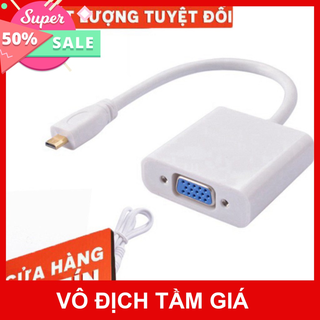 [Giá Sốc] Cáp Micro HDMi To VGA + Audio - Cáp Chuyển Micro HDMI Sang VGA ( Màu Ngẫu Nhiên )