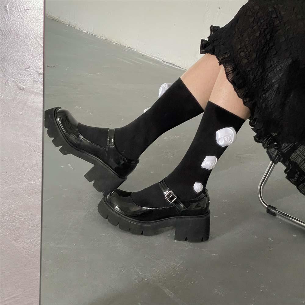 Tất Bắp Chân Bằng Nylon Mỏng Hai Mặt In Họa Tiết Hoa VANES1 Thời Trang Mùa Hè Dành Cho Bạn Nữ