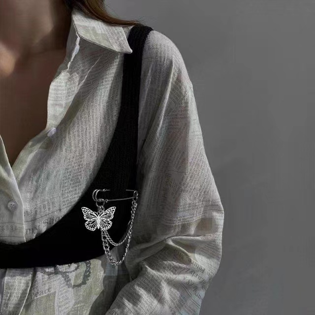 iF YOU Ghim CàI ÁO HìNh MặT CườI ĐíNh NgọC Trai Giả ThờI Trang Cho Nữ