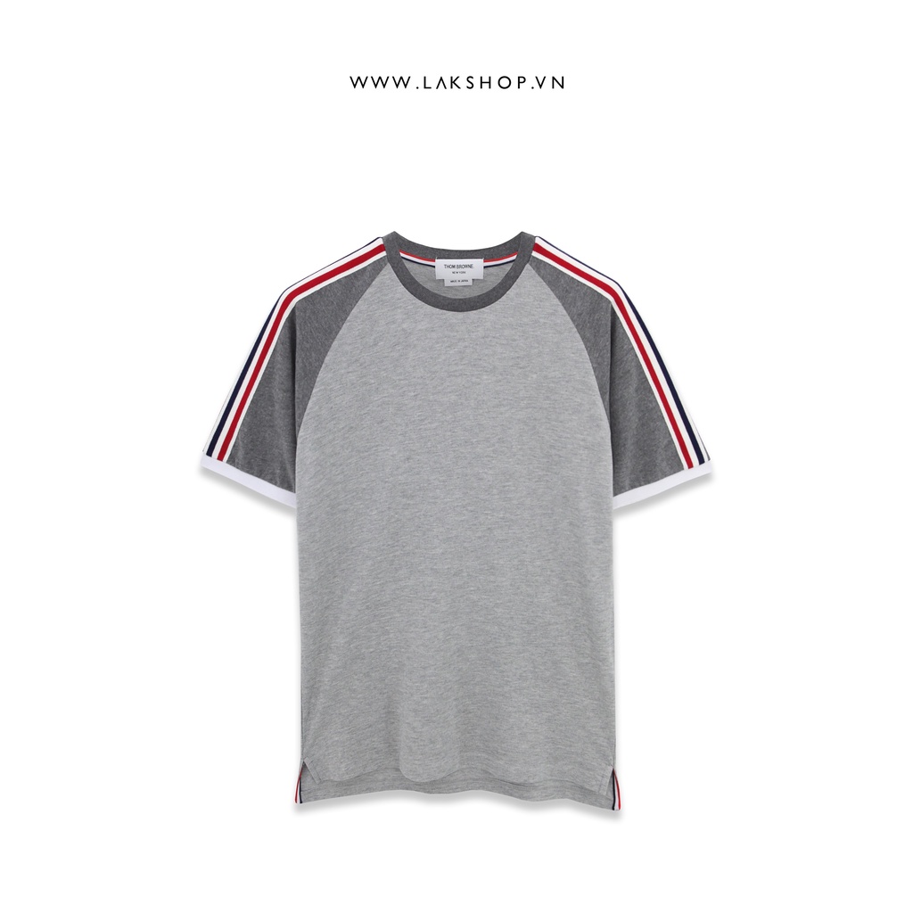 Áo phông T.B  Striped Shoulder in Grey T-Shirt