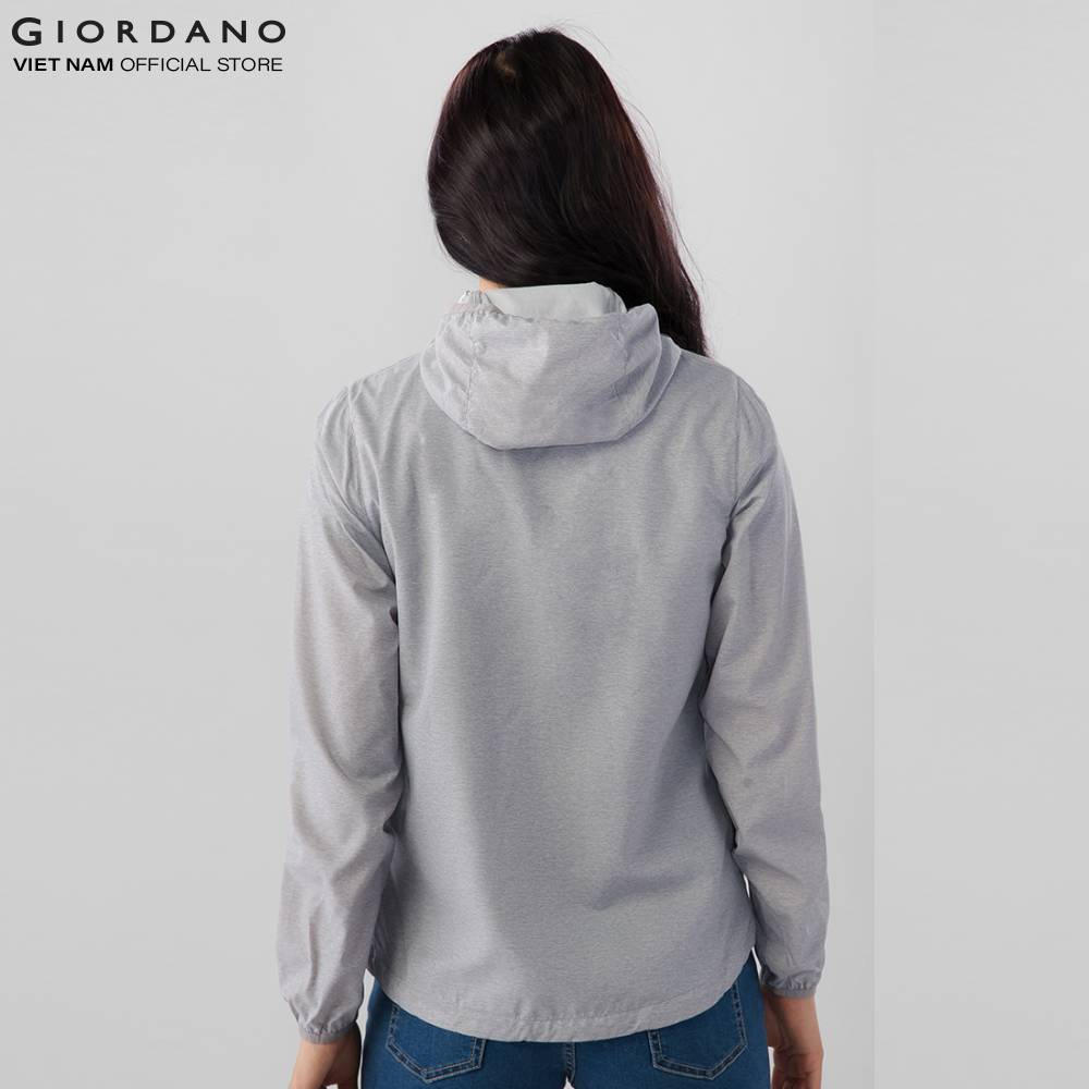 Áo Khoác Gió Nữ Giordano Windbreaker Màu Xám 0537600784