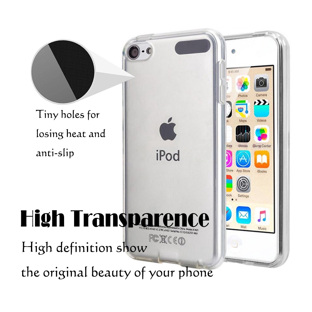 Bộ kính cường lực bảo vệ màn hình kèm ốp TPU mềm cho Apple iPod Touch 6th Gen 5th Gen