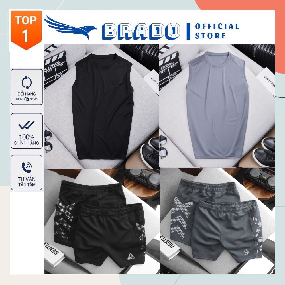 [ 𝐂𝐎𝐌𝐁𝐎 𝐑𝐄𝐄𝐁𝐎𝐊 ] Bộ Quần Áo thể thao nam, tập gym, chơi thể thao, chạy bộ cao cấp chất vải Thun 2 da co giãn