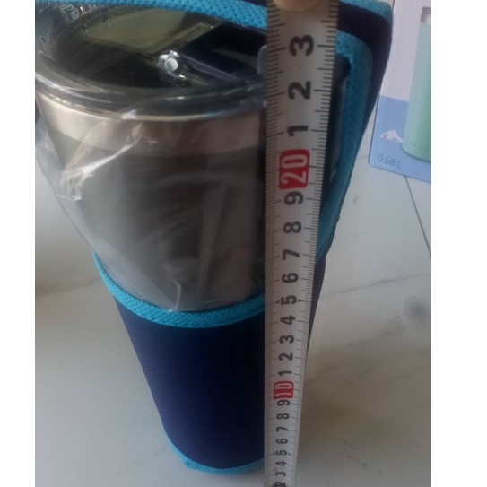 Ly giữ nhiệt inox zebra Thái Lan tặng kèm túi vải có quai đeo 580ml- 870ml - 112702 màu xanh navy