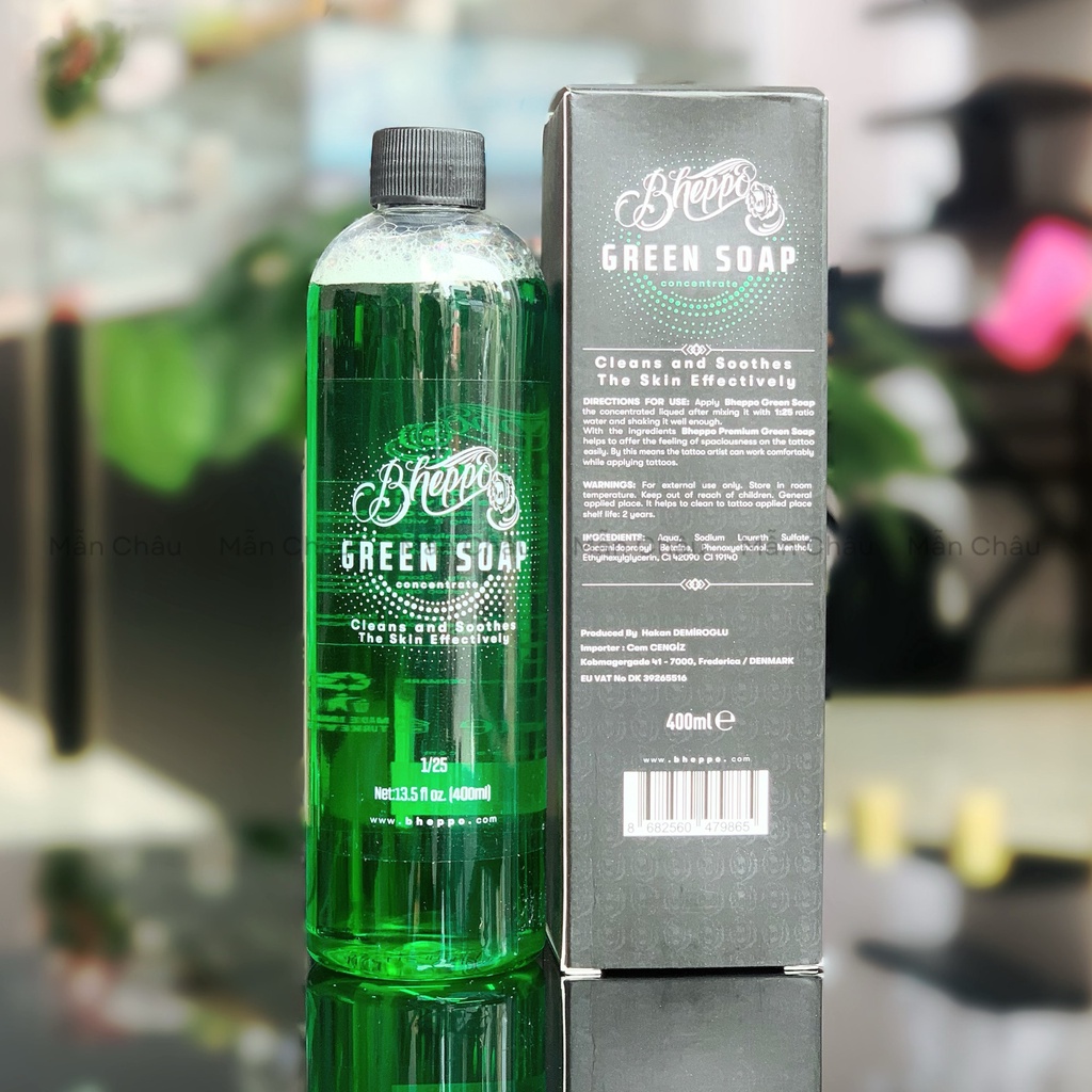 Xịt tạo bọt Greensoap Bheppo bảo vệ hình xăm sau phun chai pha sẵn 150ml