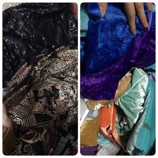 Vải kim sa vàng và nhung 