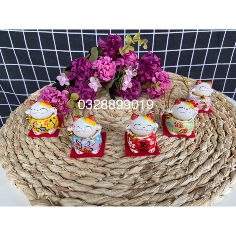 (HOT GIÁ TỐT) SET 5 MÈO MINI ĐẸP MẮT - MÈO THẦN TÀI ĐỂ BÀY DECOR TRANG TRÍ CHẤT LƯỢNG