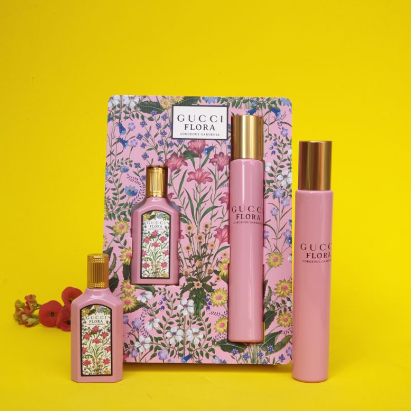 Set Nước Hoa Gucci Flora Gorgeous Gardenia EDP (mini 5ml + lăn 10ml)
