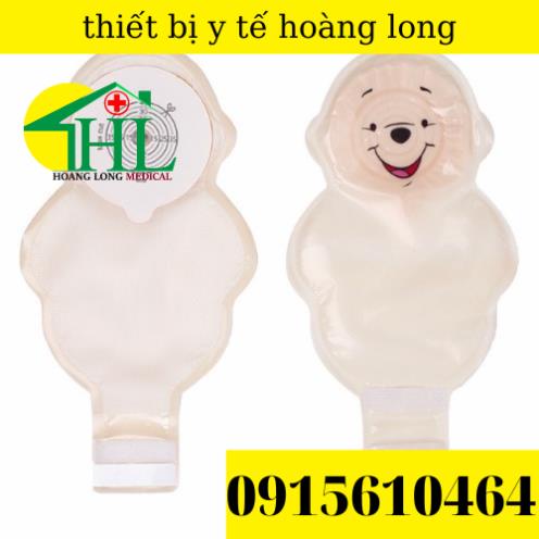 Hộp 10 Túi hậu môn nhân tạo con gấu cho trẻ (khóa dán)