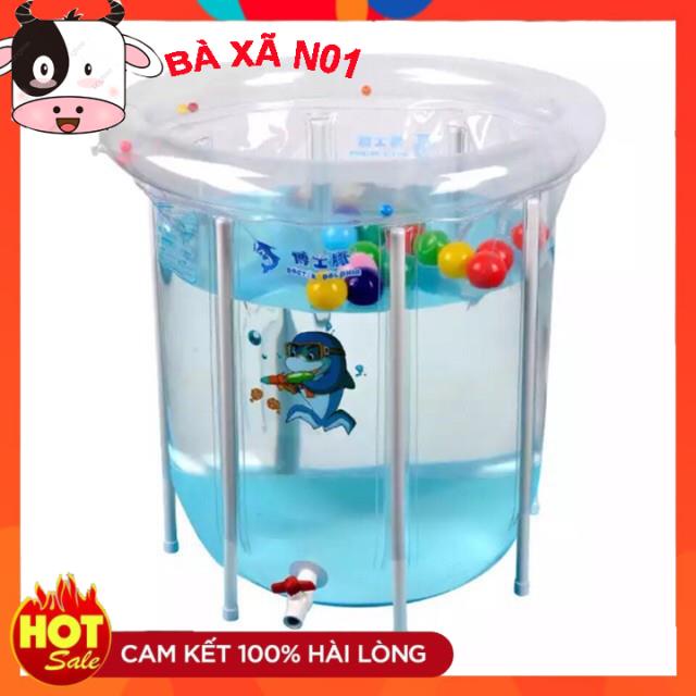 ✔️Bể thành cao cao cấp✔️Bể tập bơi cho bé sơ sinh cho bé tặng kèm phao đỡ cổ cao cấp 80x80cm - Hồ bơi mini tại nhà