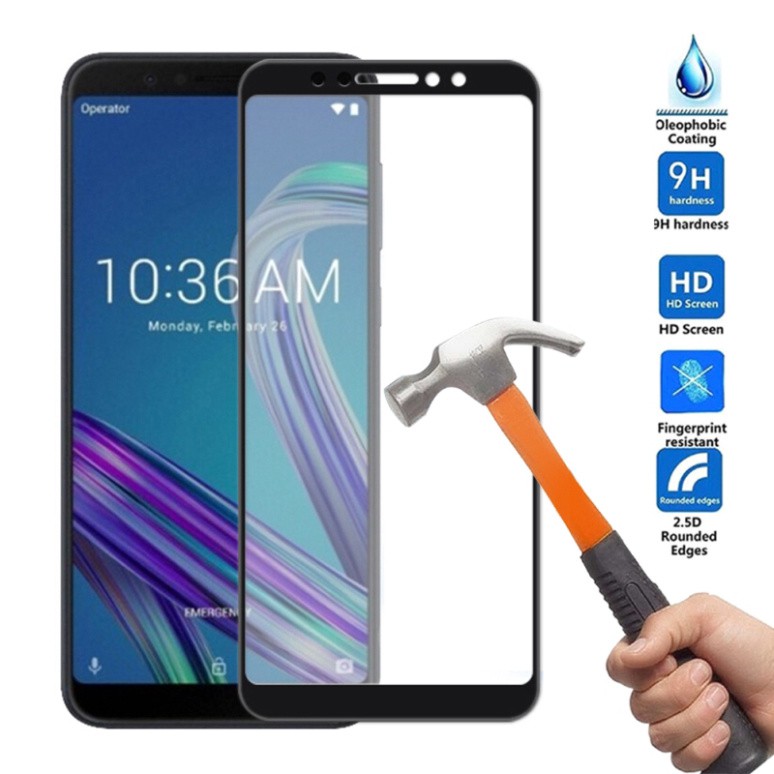 Sale 73% Kính cường lực viền cong 3D 9H cho Asus Zenfone Max Pro M1, Black Giá gốc 64000đ - 9G67