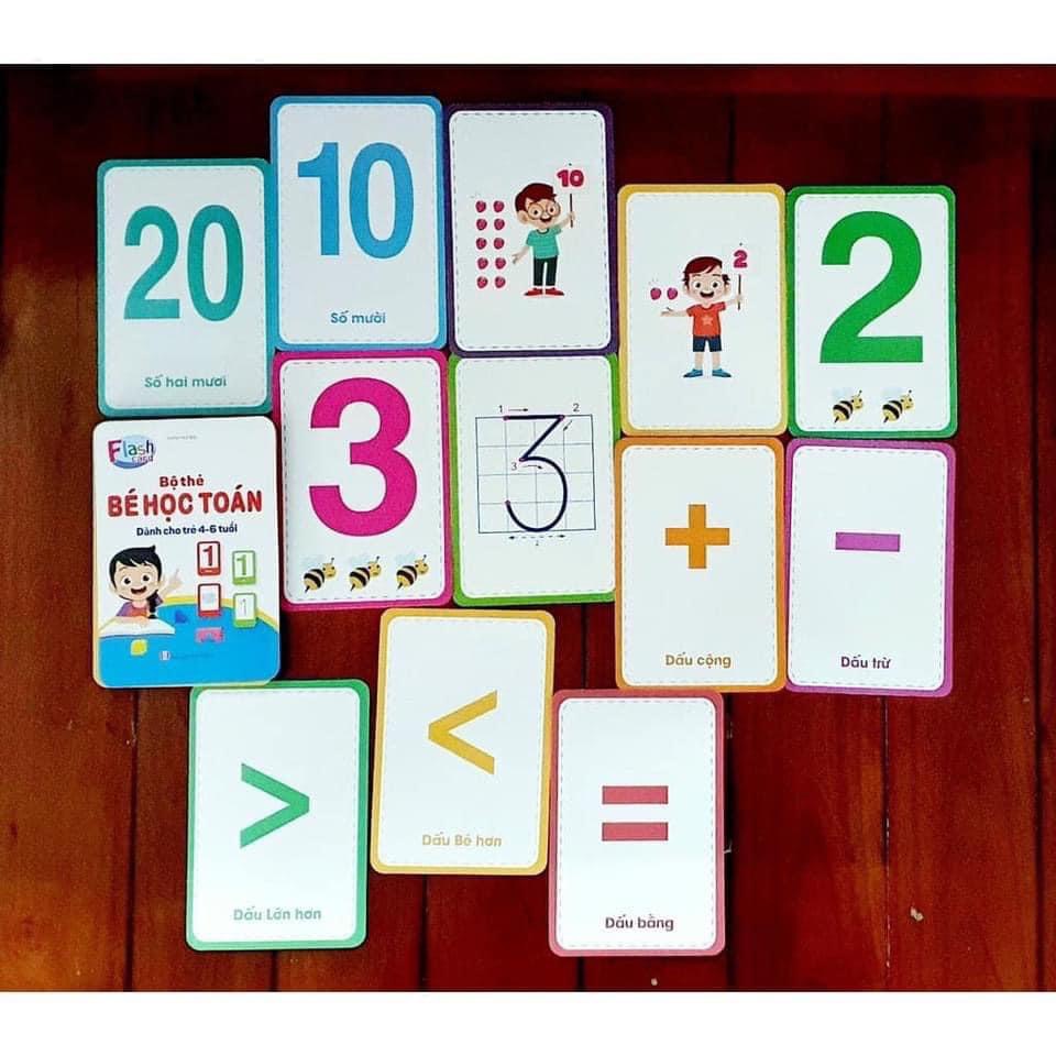 Bộ thẻ flashcard Toán chữ số, chữ ghép và chữ cái cho bé học tiếng việt