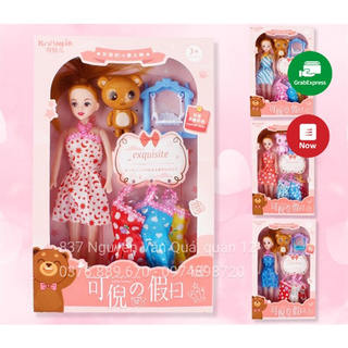 [Siêu rẻ] Hộp đồ chơi búp bê 30 cm kèm gấu cho bé  12559 12559