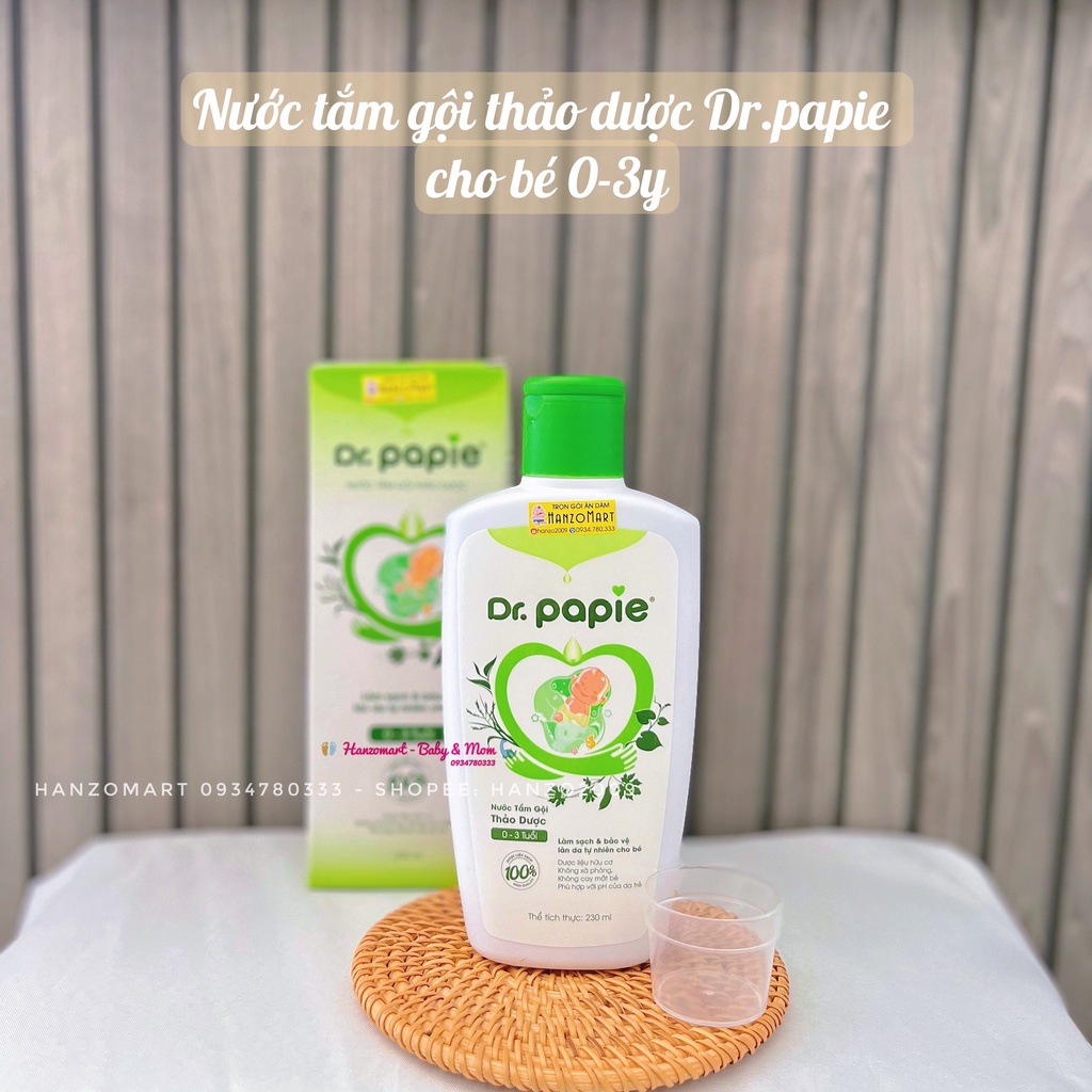 Sữa tắm thảo dược Dr Papie cho bé 230ml