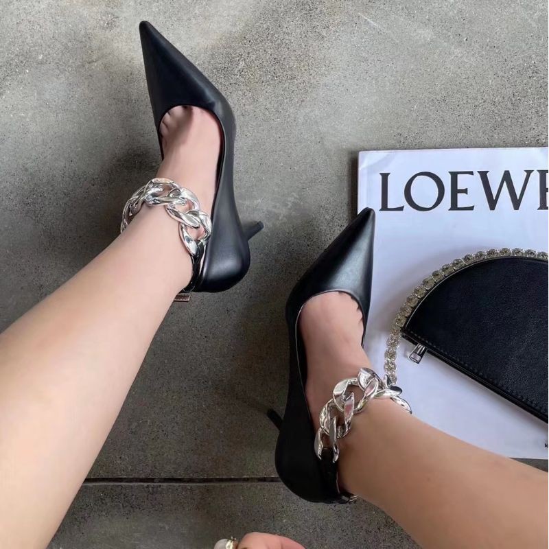 B(ẢNH THẬT) Giày Cao Gót 7p Quai Xích To Da Mờ Mềm Êm Fullbox Bill Túi Cao Cấp