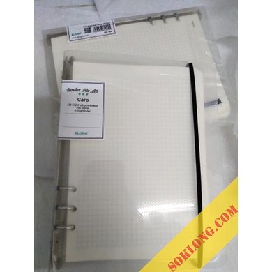 Combo 2 sổ còng Klong A5 ruột caro + dot grid 200 trang MS 994+995 giấy siêu dày binder dễ refill giấy