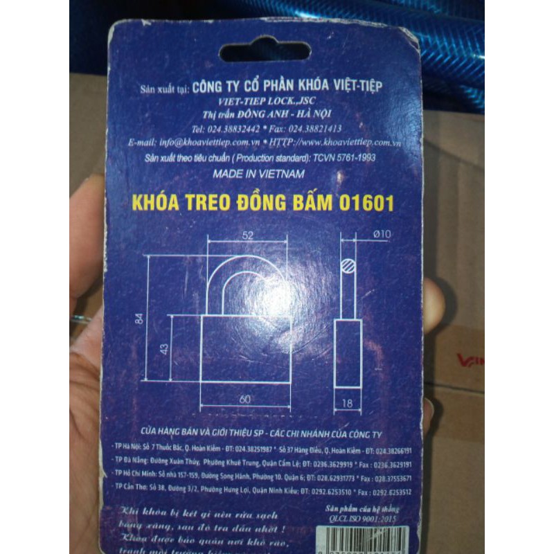 Ổ Khóa Cửa Treo Việt Tiệp Dạng Bấm