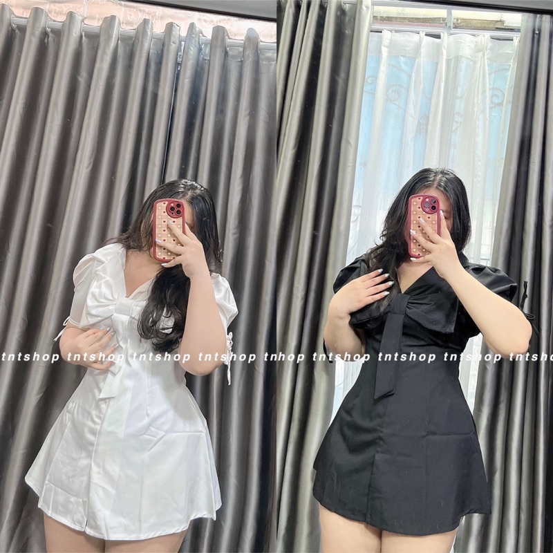 ĐẦM CỔ VEST PHỐI NƠ [TNTSHOP BIGSIZE 60KG 90KG]